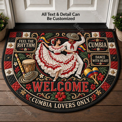 Cumbia Personalized Half Round Mat | 5To9Vibe