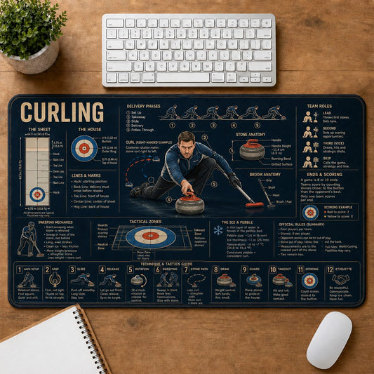 Curling Sports Visual Guide Desk Mat | 5To9Vibe