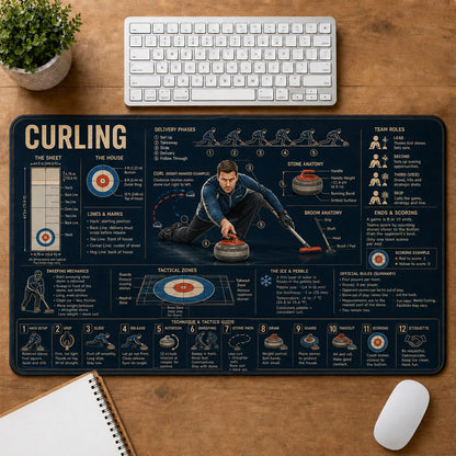 Curling Sports Visual Guide Desk Mat | 5To9Vibe