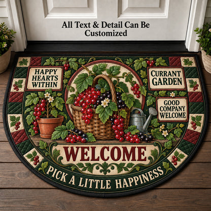 Currant Garden Personalized Half Round Mat | 5To9Vibe