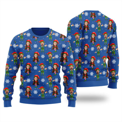 Custom 2 Faces Men's Ugly Sweater