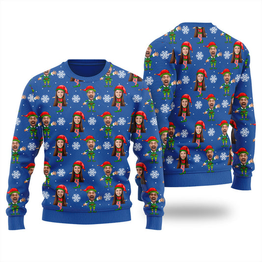 Custom 2 Faces Men's Ugly Sweater
