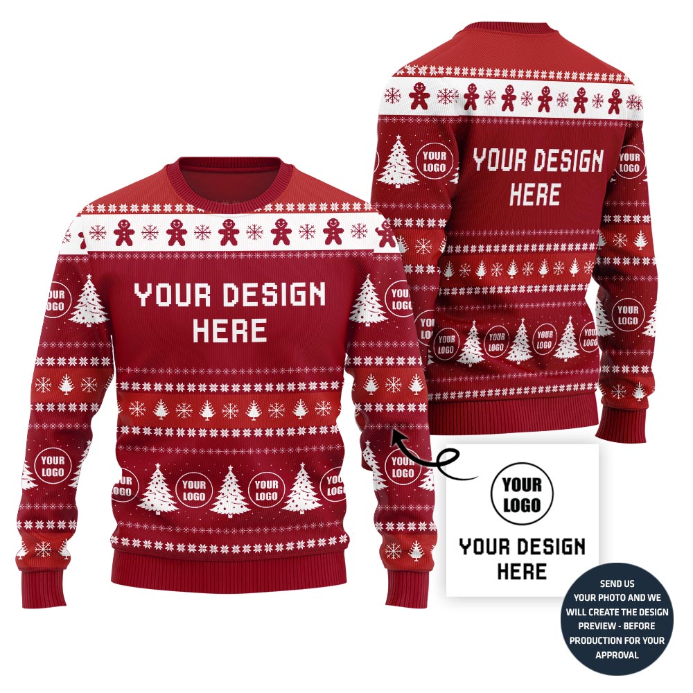 Custom Any Design Ugly Christmas Sweater For Company