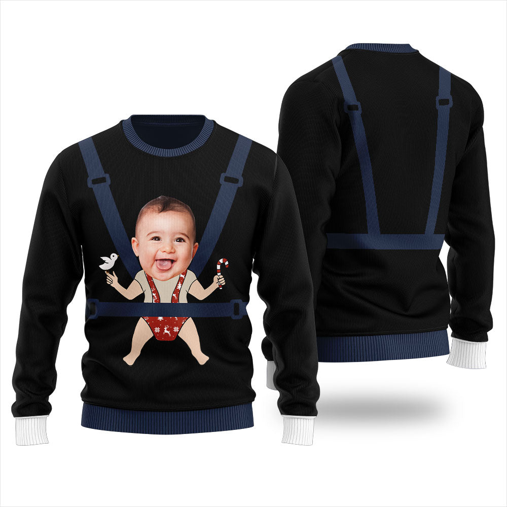 Custom Baby Faces Ugly Christmas Sweater For Men