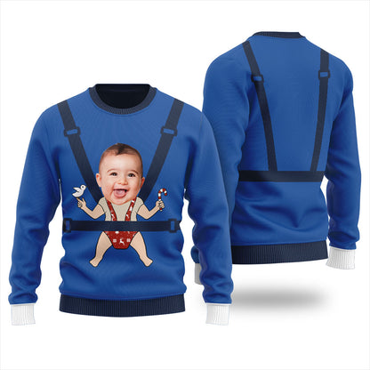 Custom Baby Faces Ugly Christmas Sweater Women's
