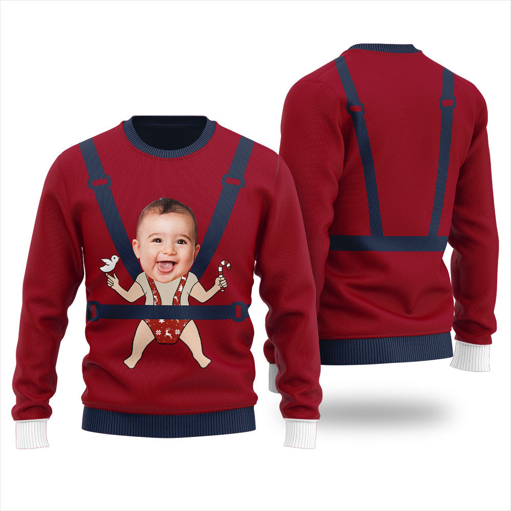 Custom Baby Faces Ugly Christmas Sweater Women's