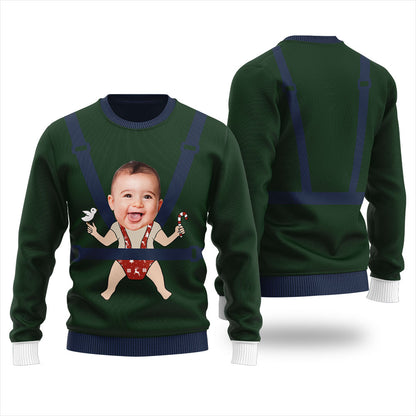 Custom Baby Faces Ugly Christmas Sweater Women's