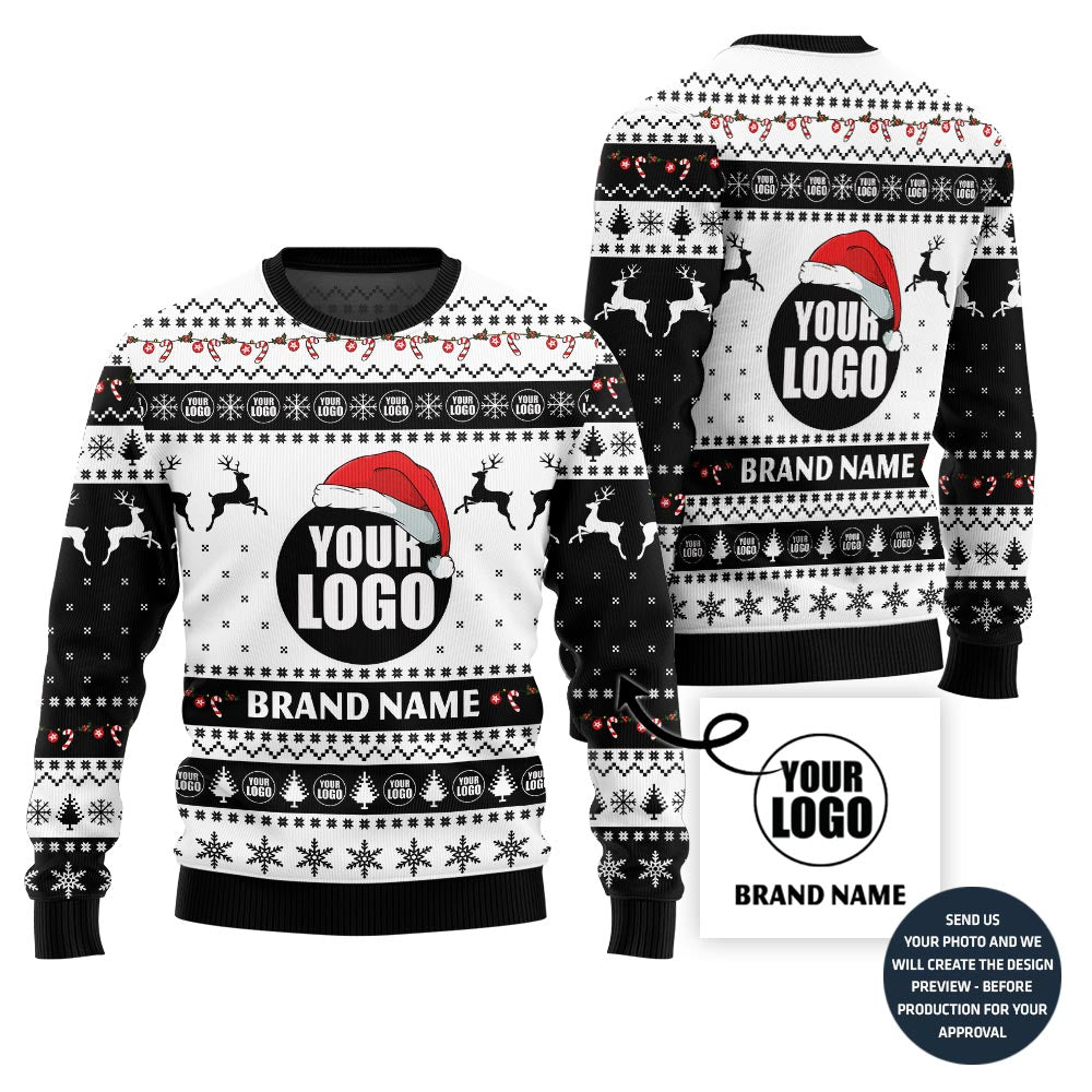 Best Custom Brand Logo And Name Ugly Christmas Sweater