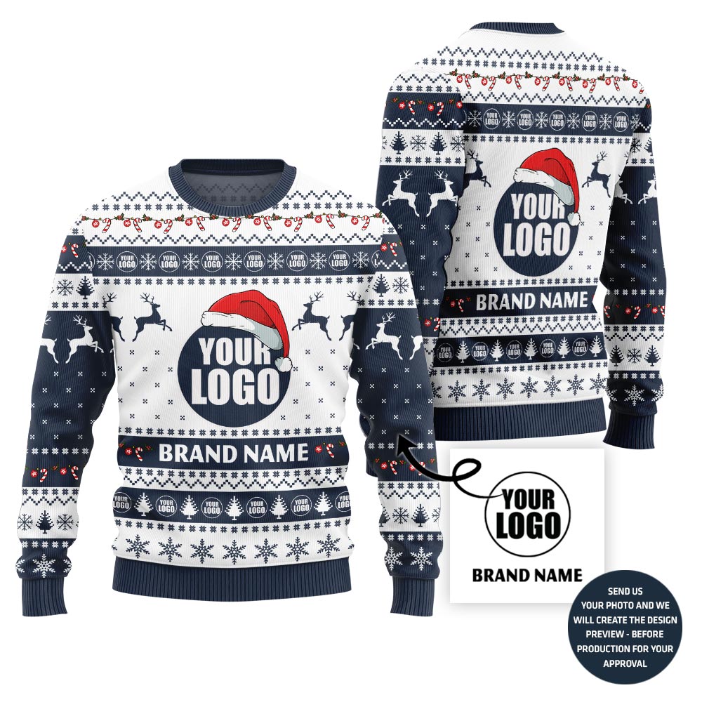 Best Custom Brand Logo And Name Ugly Christmas Sweater
