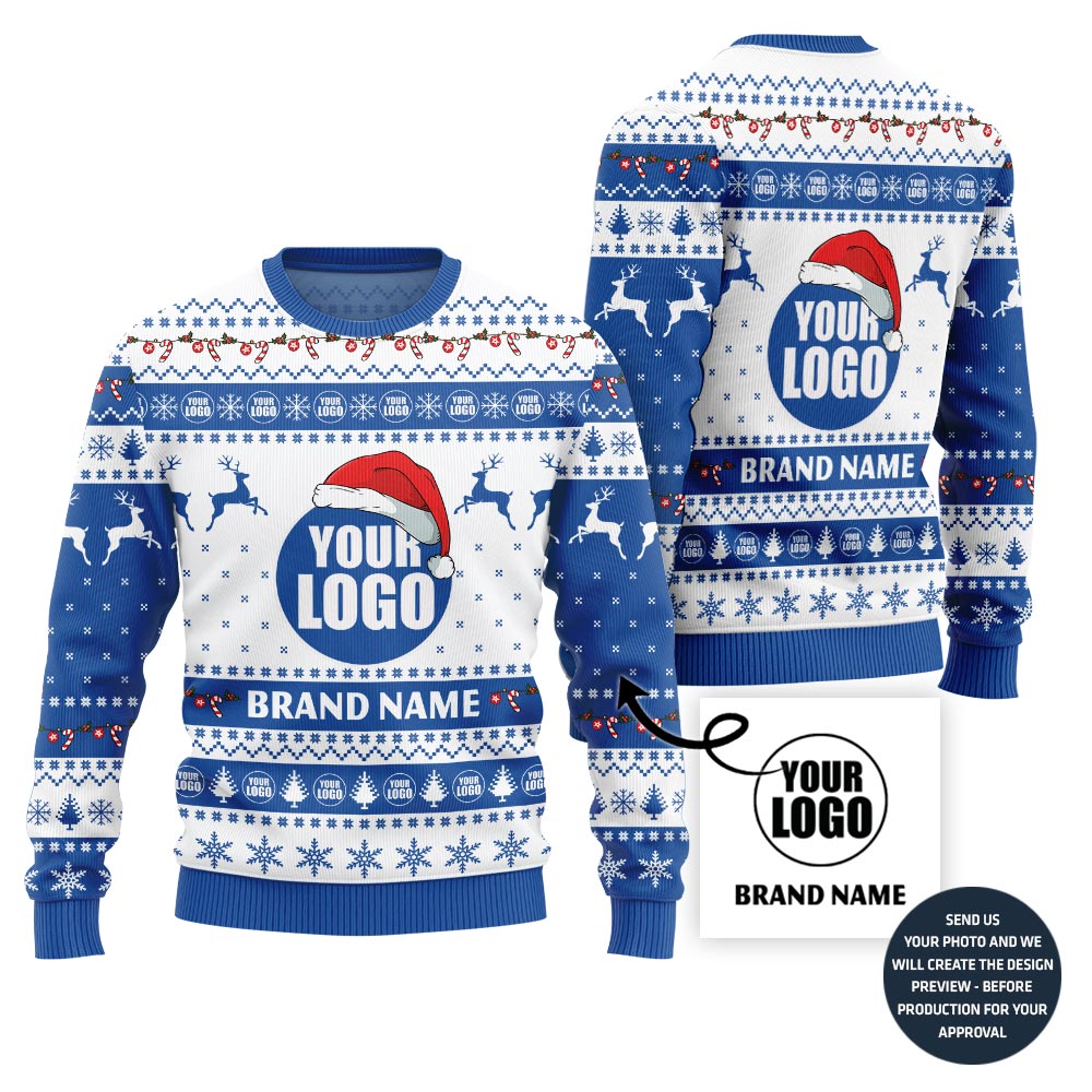 Best Custom Brand Logo And Name Ugly Christmas Sweater