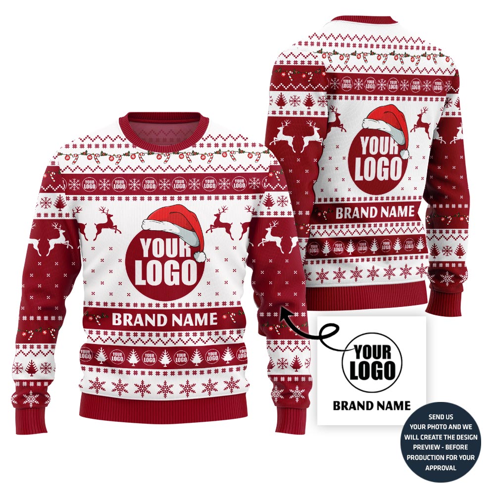 Best Custom Brand Logo And Name Ugly Christmas Sweater