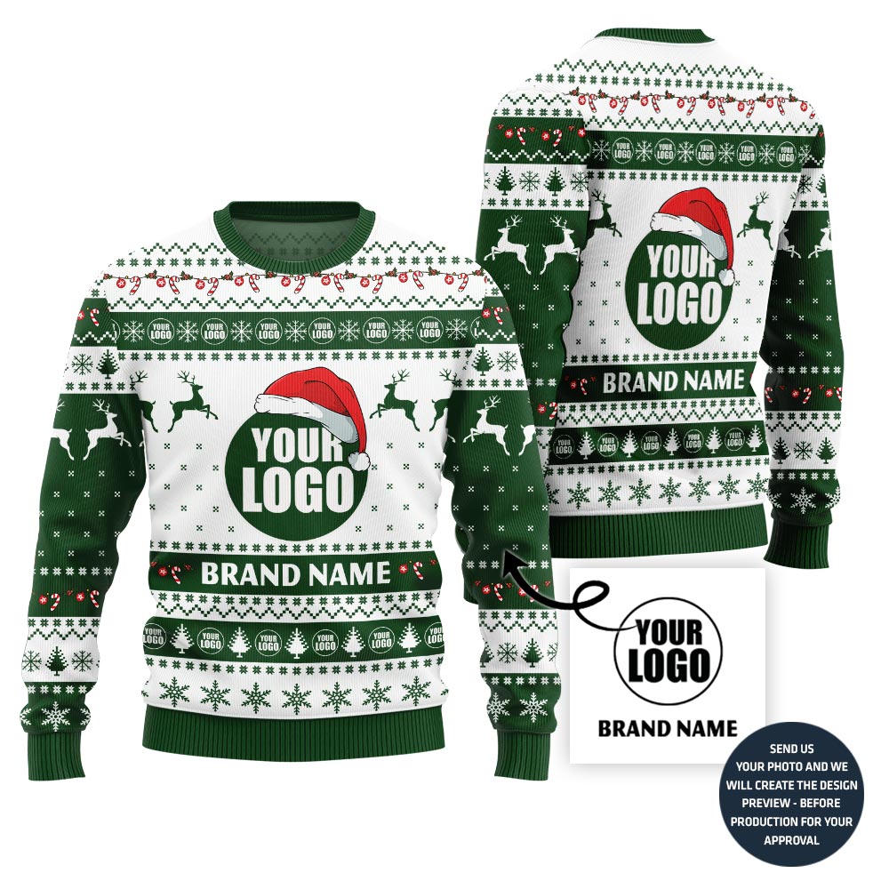 Best Custom Brand Logo And Name Ugly Christmas Sweater