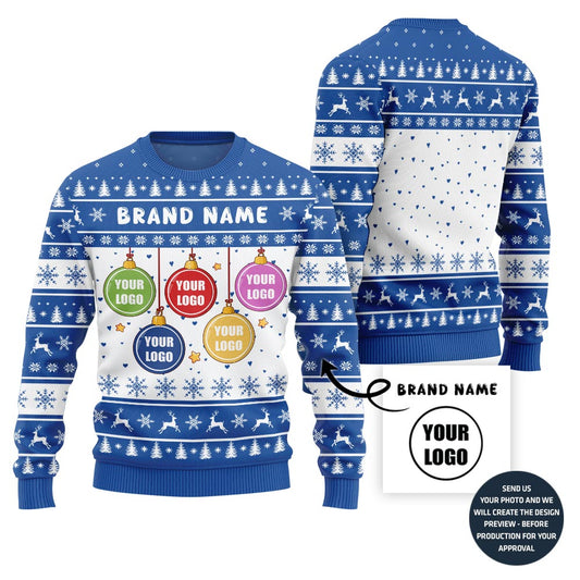 Custom Brand Name And Logos Ugly Christmas Sweater