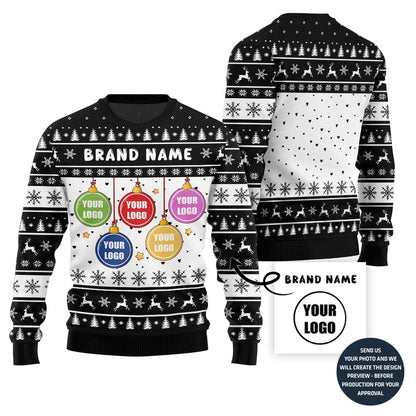 Custom Brand Name And Logos Ugly Christmas Sweater