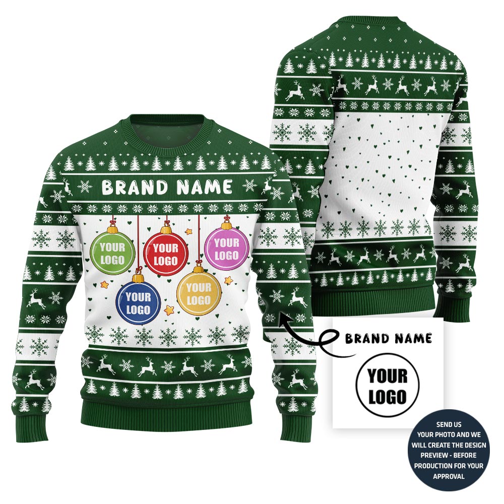 Custom Brand Name And Logos Ugly Christmas Sweater