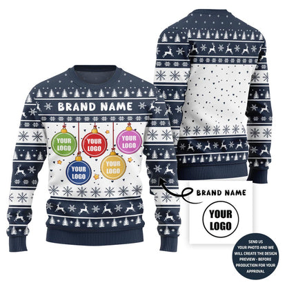 Custom Brand Name And Logos Ugly Christmas Sweater