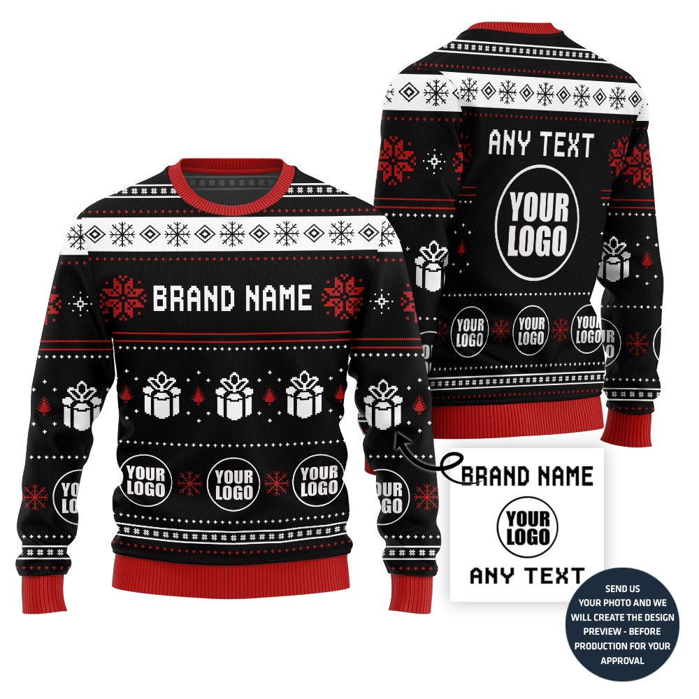 Ho Ho Ho Custom Logo Christmas Sweater For Company