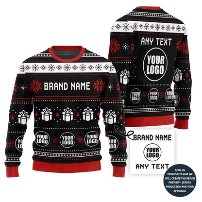 Ho Ho Ho Custom Logo Christmas Sweater For Company