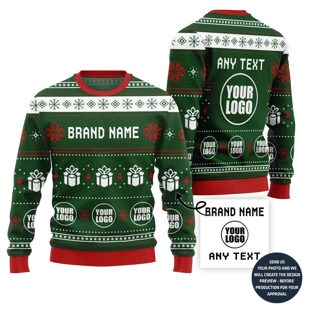 Ho Ho Ho Custom Logo Christmas Sweater For Company