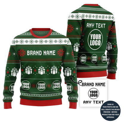 Ho Ho Ho Custom Logo Christmas Sweater For Company
