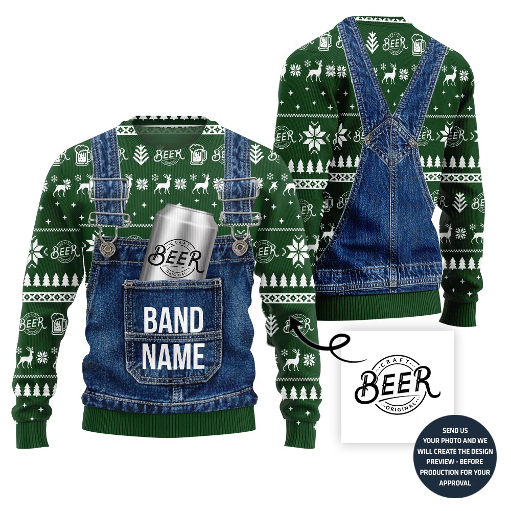 Custom Brand Name Beer Ugly Xmas Sweater