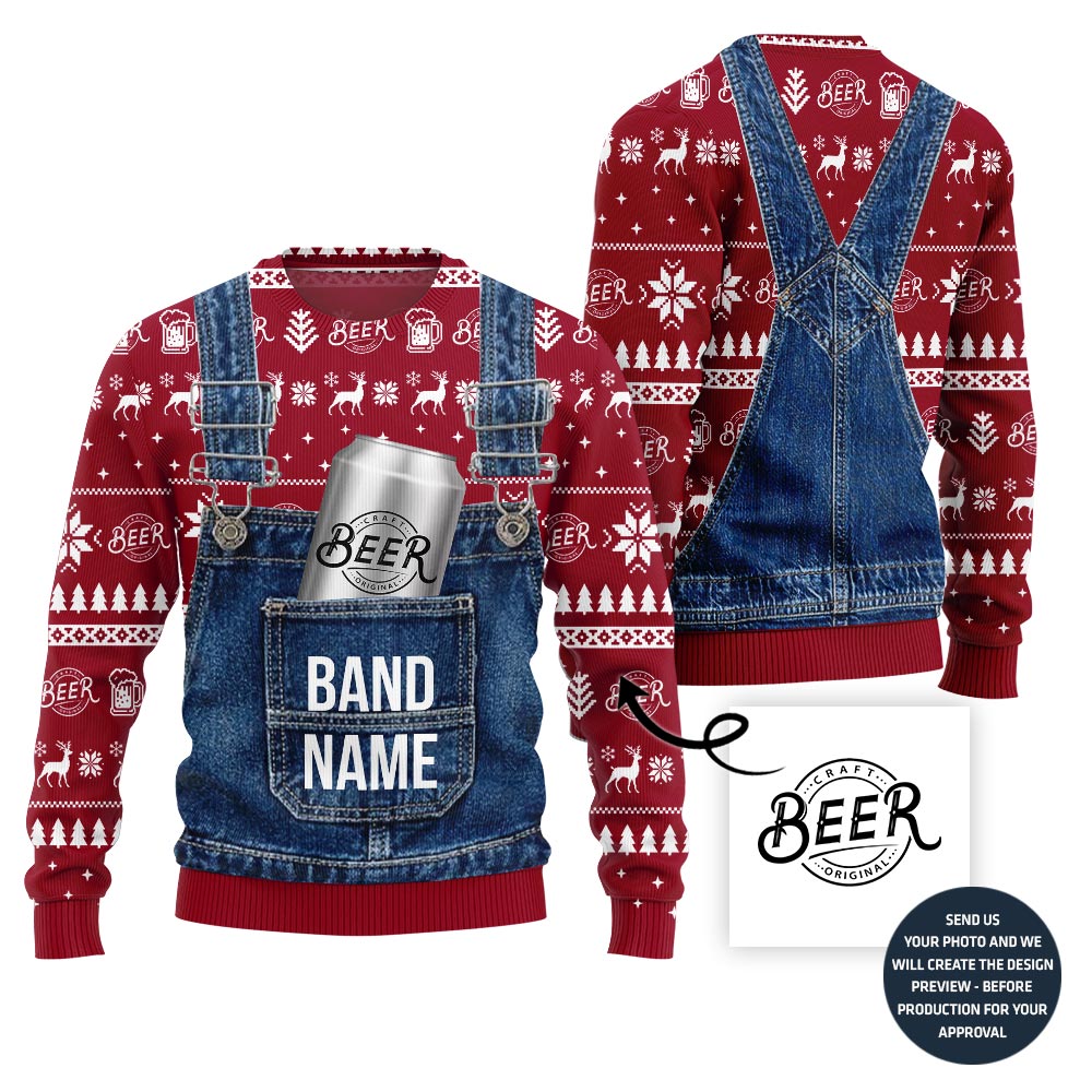 Custom Brand Name Beer Ugly Xmas Sweater