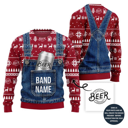Custom Brand Name Beer Ugly Xmas Sweater