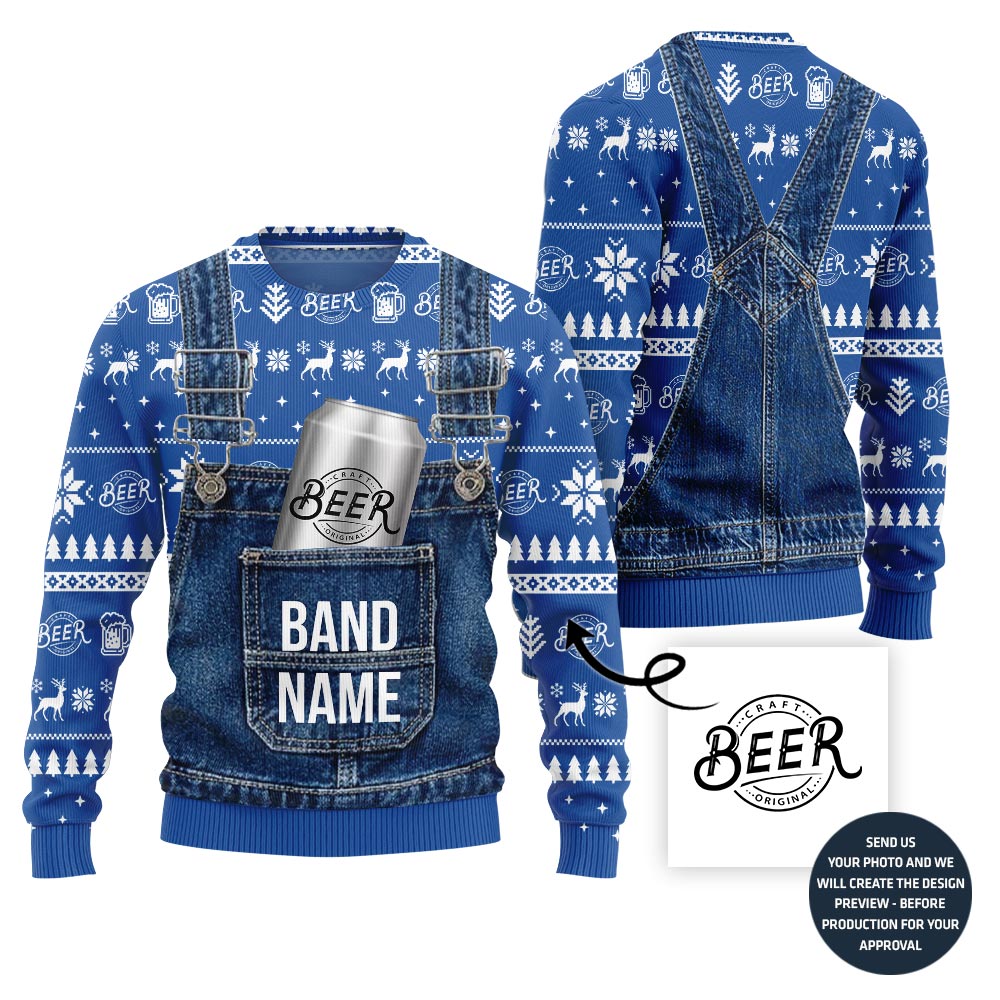 Custom Brand Name Beer Ugly Xmas Sweater