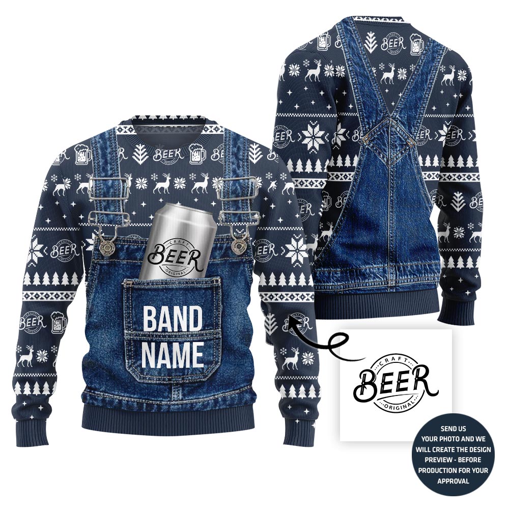 Custom Brand Name Beer Ugly Xmas Sweater