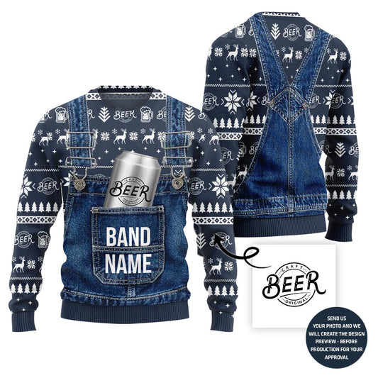 Custom Brand Name Beer Ugly Xmas Sweater