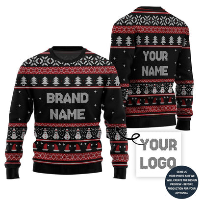Custom Santa Ugly Christmas Sweater With Your Logo
