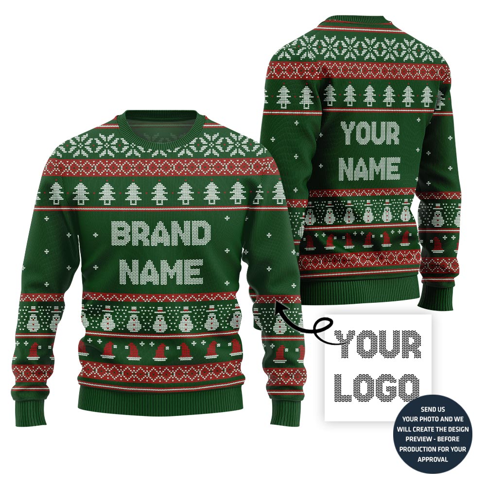 Custom Santa Ugly Christmas Sweater With Your Logo