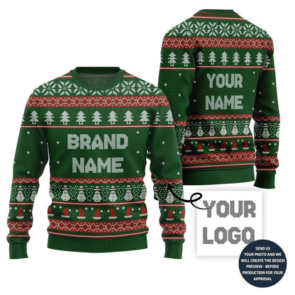 Custom Santa Ugly Christmas Sweater With Your Logo