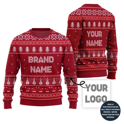 Custom Brand Name Ugly Christmas Sweater