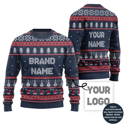Custom Santa Ugly Christmas Sweater With Your Logo