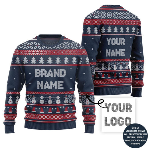 Custom Brand Name Ugly Christmas Sweater