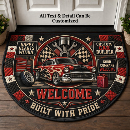 Custom Car Builder Personalized Half Round Mat | 5To9Vibe