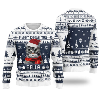 Custom Cat Christmas Sweater For Women