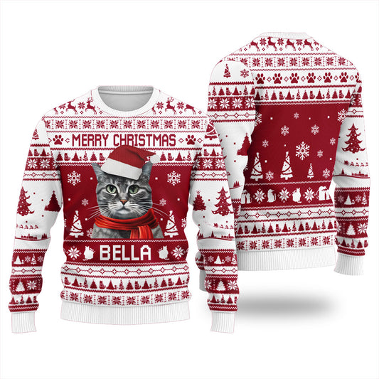 Custom Cat Christmas Sweater For Women