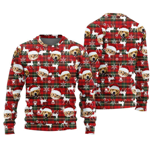 Custom Cat Dog Face Ugly Christmas Sweater For Pet Lovers