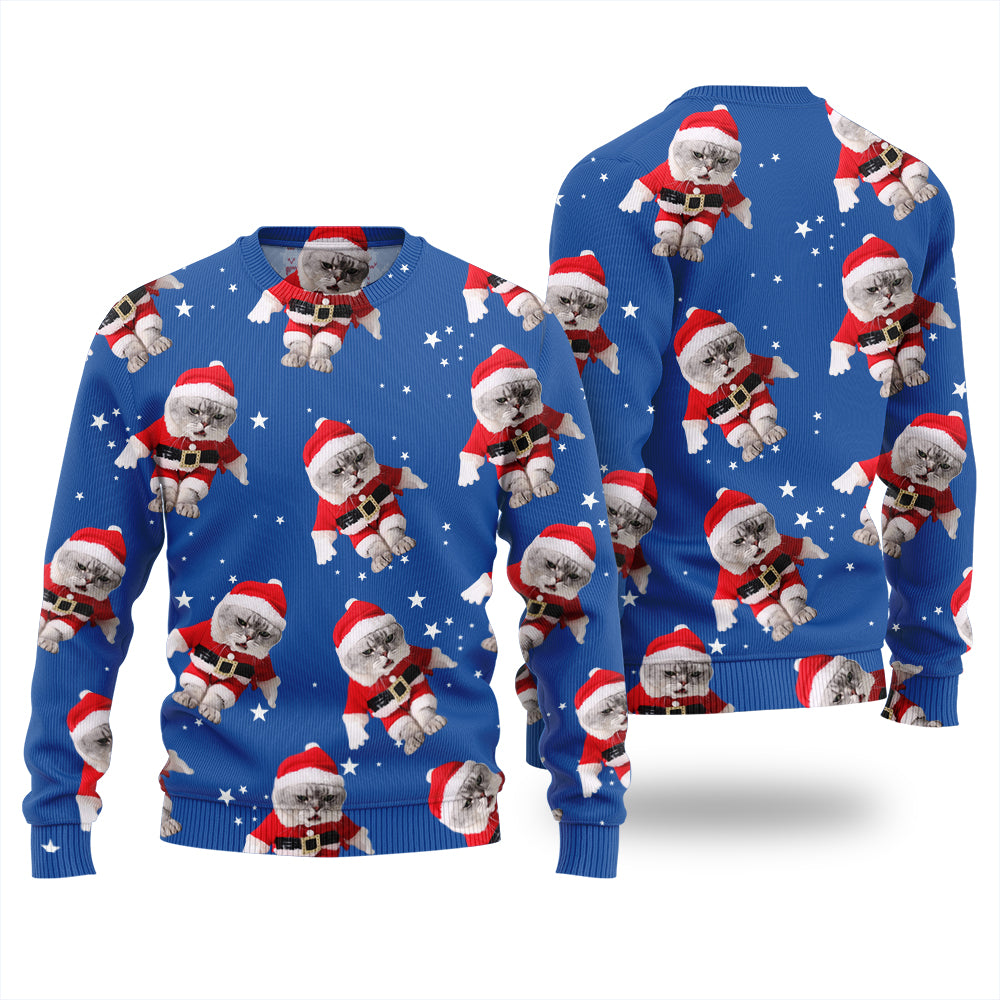 Custom Cats Funny Christmas Sweater For Women