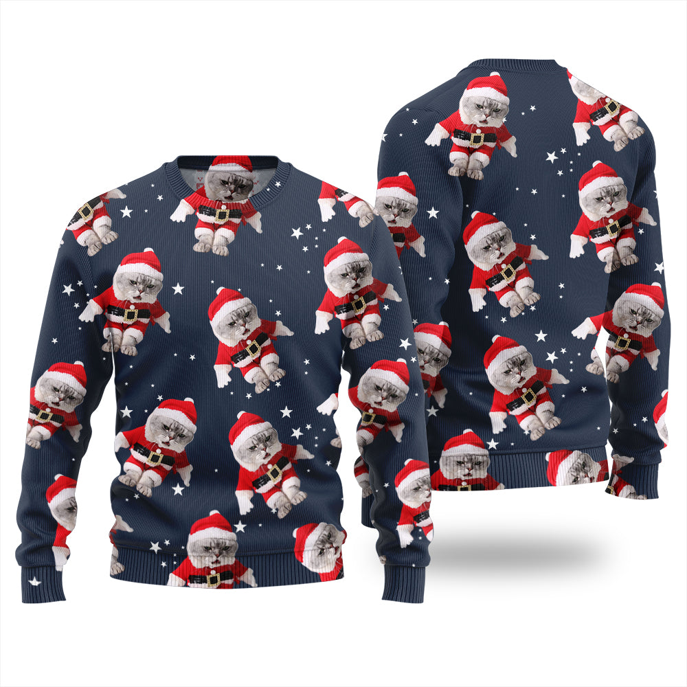Custom Cats Funny Christmas Sweater For Women