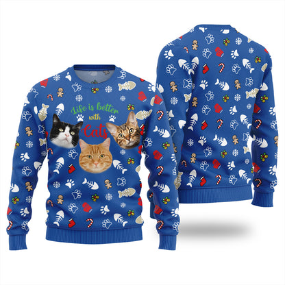 Custom Cats Funny Ugly Christmas Sweater
