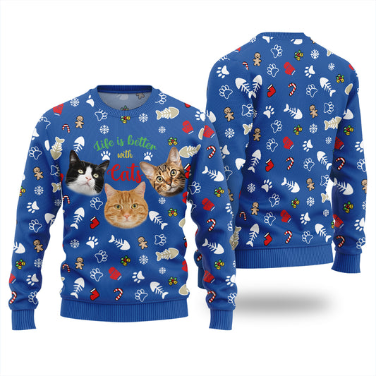 Custom Cats Funny Ugly Christmas Sweater