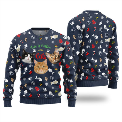 Custom Cats Funny Ugly Christmas Sweater
