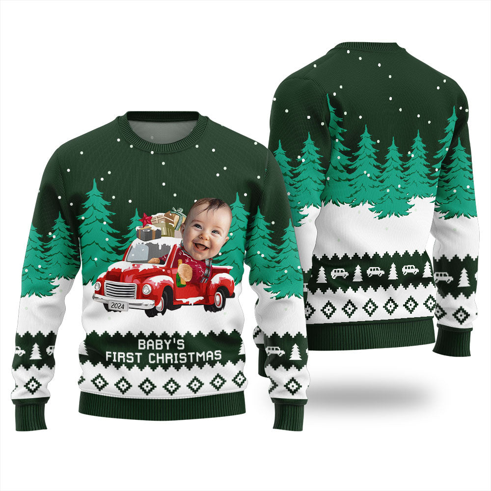 Custom Christmas Sweater With Baby Face