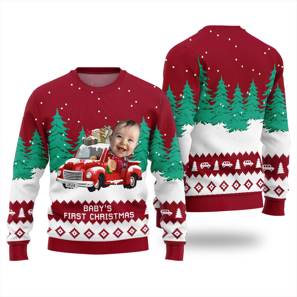 Custom Christmas Sweater With Baby Face