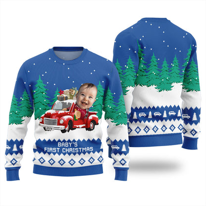 Custom Christmas Sweater With Baby Face