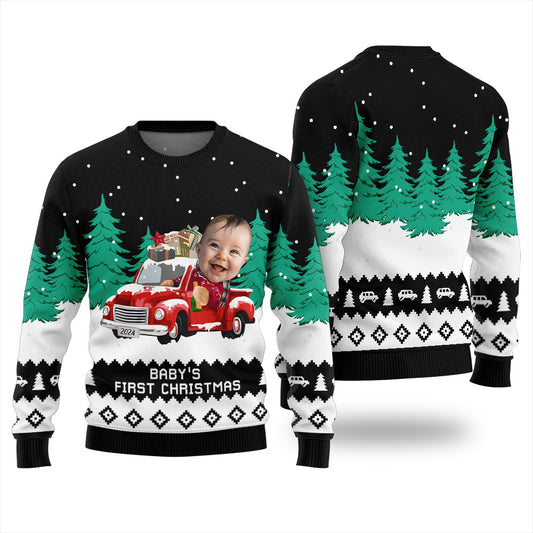 Custom Christmas Sweater With Baby Face