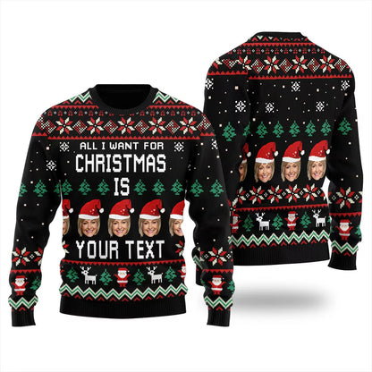 Custom Face And Name Funny Ugly Plus Size Xmas Sweater